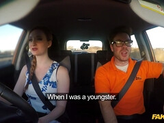 Amateur, Chica, Coche, Sucio, Europeo, Al aire libre, Realidad, Pelirrojo