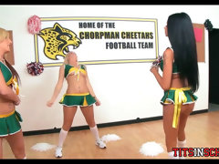 Cheerleaders in the locker room