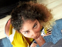 Gros seins, Sucer une bite, Brunette brune, En levrette, Hd, Interracial, Fille latino, Chatte