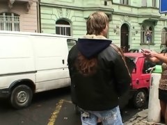 Young guy picks up old prostitute