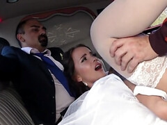 Cuckold groom watches his bride getting fucked into ass