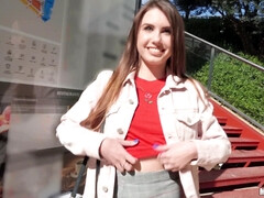 アメリカ人, お尻, 美女, 茶髪の, チン, アウトドア, 公共, オッパイの