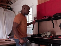 Grosser schwanz, Schwarz, Blondine, Paar, Hundestellung, Hardcore, Muschi, Tätowierung