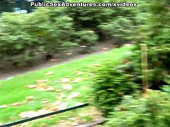 Real funny girl goes for outdoor hard anal fucking