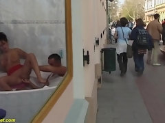 Жопа, Минет, Брюнетки, Семяизвержение, Секс без цензуры, На публике, Молоденькие, Подглядывание