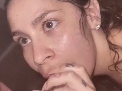 デカチン, 黒人, フェラチオ, 黒人, 異人種間, 淫乱熟女, サウナ, 妻