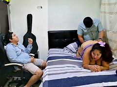 I fucked my boss in front of my husband and he came inside me and made me his whore