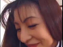 Japanese waitress blowjobs and cum swallow