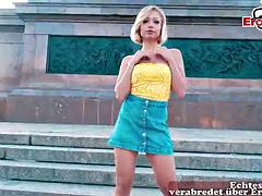 Amateur, Blonde, Exhib, Allemand, De plein air, Fête, Pov, Adolescente