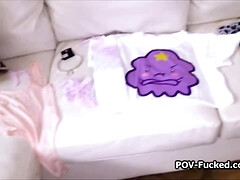 High heels and fishnets for the dick ride