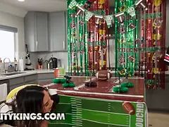 Reality kings - hotties Violet Starr and Chloe Amour tackle each other for steamy pre-game lezzie joy