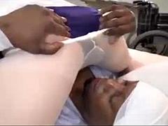 デカパイ, 黒人, 黒人, 異人種間, 日本人, 熟年, 淫乱熟女, 看護婦