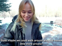 素人, 美女, デカ尻, フェラチオ, カップル, アウトドア, 公共, ロシア人