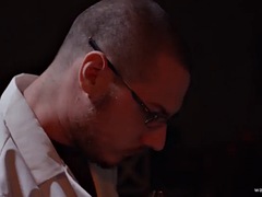 美女, 緊縛, ブロンド, ボンデージ, カップル, 面白, オッパイの, おもちゃ