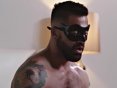 White stud anally drilled by big black cock doggy style