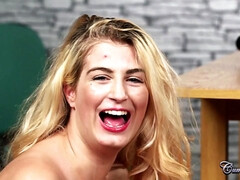 Cum on face for PAWG blonde diva Megan Clara Big Tits Facial