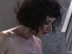 Olive Glass bends over and lets him take her pussy from behind
