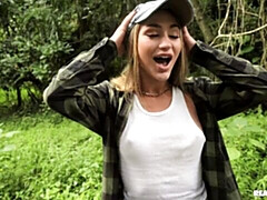 Grote lul, Pijpbeurt, Hondjeshouding, Flexibiel, Natuurlijke tieten, Buiten, Tiener, Tieten likken