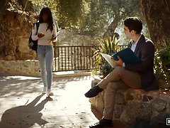 Hot ebony chick analized & gets a huge load on her body