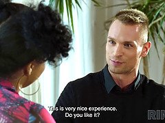 黒人, 茶髪の, 巨乳な, 黒人, Hd, 異人種間, 天然, コキ