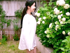 デカパイ, 巨乳な, 中国人, 自家製, 下着, 裸, アウトドア, オッパイの