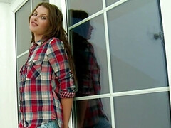 18, 茶髪の, クリトリス, 指いじり, Hd, オマンコ, ティーン, 濡れ