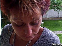 Hot 60 years old mature neighbor rides his big dick