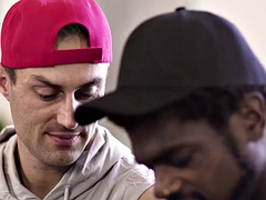 Pulling ripped jock barebacked by Ebony muscle top