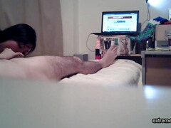 Enthousiasteling, Aziatisch, Kont, Pijpbeurt, Huisgemaakt, Spion, Tiener, Tieten likken