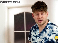 Cheating Brunette GF Gives a BJ & Takes a Huge Cock in Doggystyle