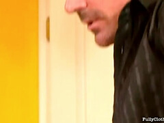 ブロンド, 茶髪の, 着衣女と全裸男, 手コキする, Hd, 下着, ストッキング, 三人