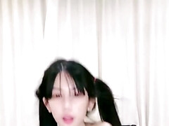 美女, フェラチオ, 中国人, コンドーム, カップル, カワイイ, 足, 毛深い