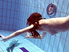 デカパイ, 茶髪の, 女, 自然山雀, プール, 一人, ティーン, オッパイの