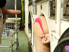 Big-bottomed hottie in pink panties Gina Valentina screwed from behind