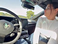 Leie, Grosse titten, Blasen, Braunhaarige, Paar, Hardcore, Im freien, Titten