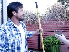 Queue, En levrette, Hard, Naturelle, De plein air, Chatte, Adolescente, Plan cul à trois