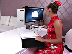 Blond, Kantoor, Doordringend, Kut duiken, Vibrator