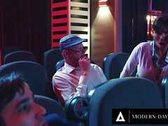 Ricky Spanish, Pervert Old Man And Athena Faris In All-natural Exhibitionist Gives Virgin Boyfriend The Best Movie Theatre Blowjob!