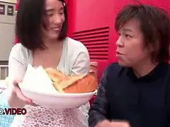 Intense Japanese babe gives top blow job loving every inch of his cock