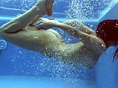 Enthousiasteling, Strand, Grote kont, Grote mammen, Vrouw, Hd, Russisch, Onderwater