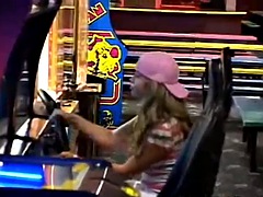 Amateur, Chica, Rubia, Fetiche, Bragas, Público, Adolescente, Tetas