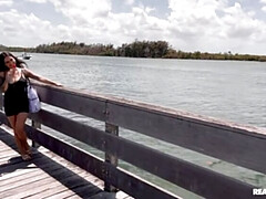 Grote mammen, Bruinharig, Sperma in gezicht, Hd, Buiten, Tatoeage