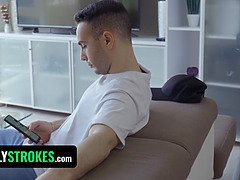 Stepbro caught stealing teen gets made to deepthroat & cowgirl in taboo family threesome