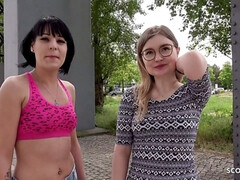 GERMAN SCOUT - TWO CANDID GIRLS FROM BERLIN I FIRST FFM THREESOME AT REAL PICKUP SEX - Tiny emily