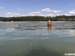 Europeo, Masturbación, Al aire libre, Público, Afeitado, Solo, Adolescente, Mojado