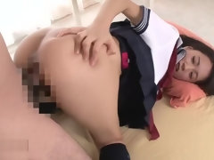 Lieveling, Grote mammen, Pijpbeurt, Bruinharig, Universiteit, Hd, Japaans, Tiener