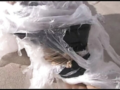 Kayla Bound Gagged And Wrapped In Plastic