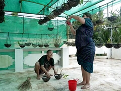 お尻, ぽっちゃり, デカパイ, フェラチオ, 中出し, インド人, 淫乱熟女, オッパイの