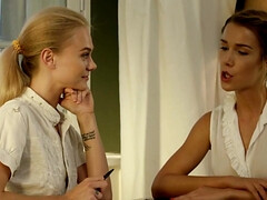 美女, チェコ, 指いじり, Hd, レズビアン, なめる, オマンコ, ロシア人