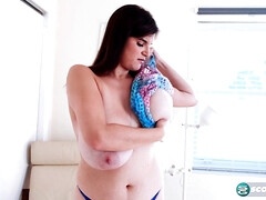デカパイ, 茶髪の, 巨乳な, 毛深い, Hd, オナニー, 一人, フェラする